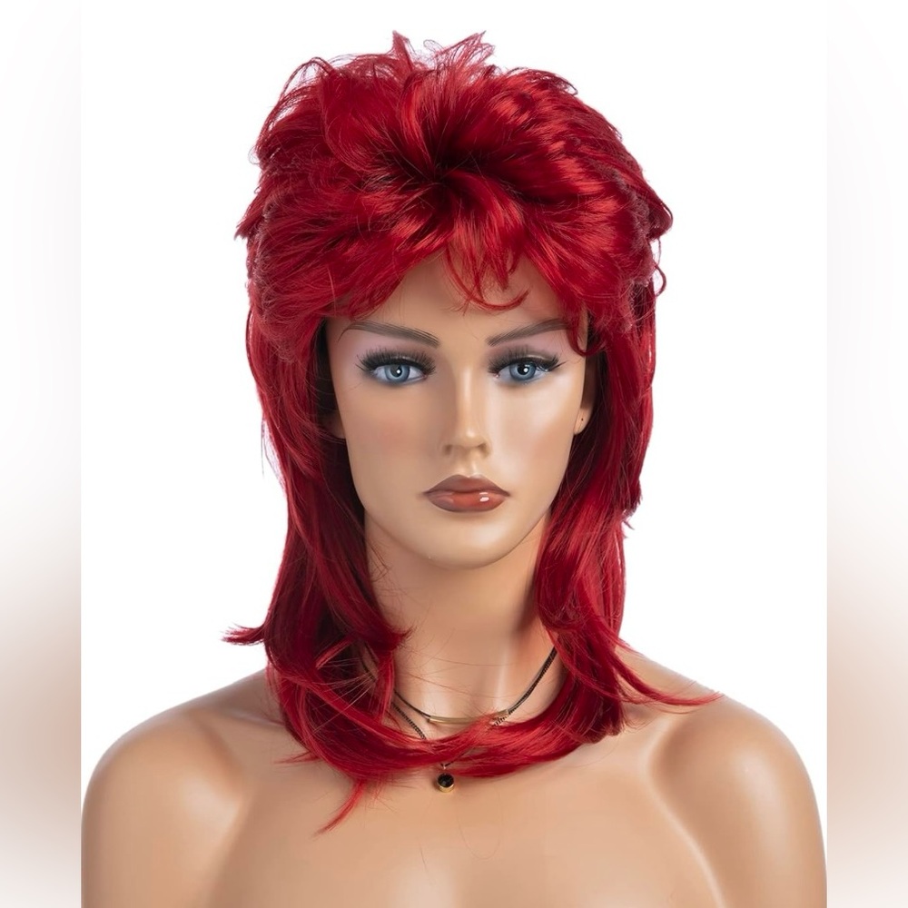 Red mullet wig